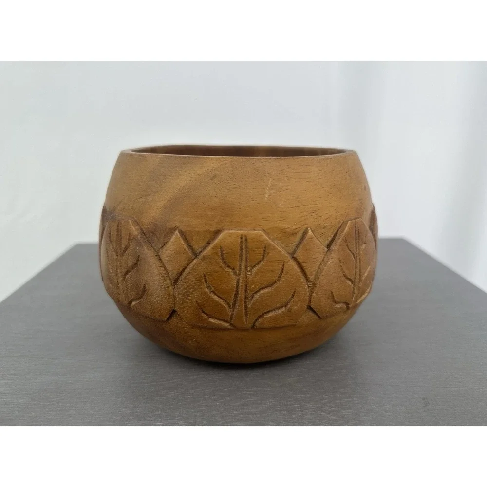 Vintage Monkey Pot Hand Carved Wood Bowl  Phillipinea